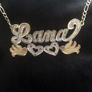 Personalized double plated 3D name necklace